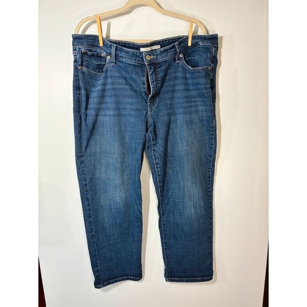 Levi’s Boyfriend Jeans 20W Blue Crosshatch Denim WaterLess Plus Size